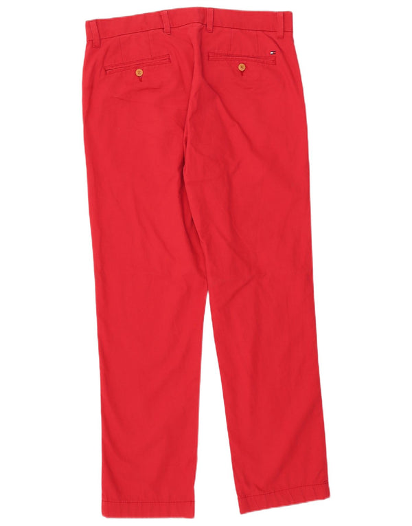 TOMMY HILFIGER Pantaloni chino su misura da uomo W32 L30 cotone rosso