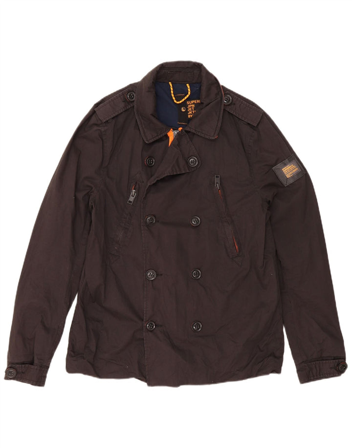 Cappotto da marinaio da donna Superdry UK 16 grande cotone nero