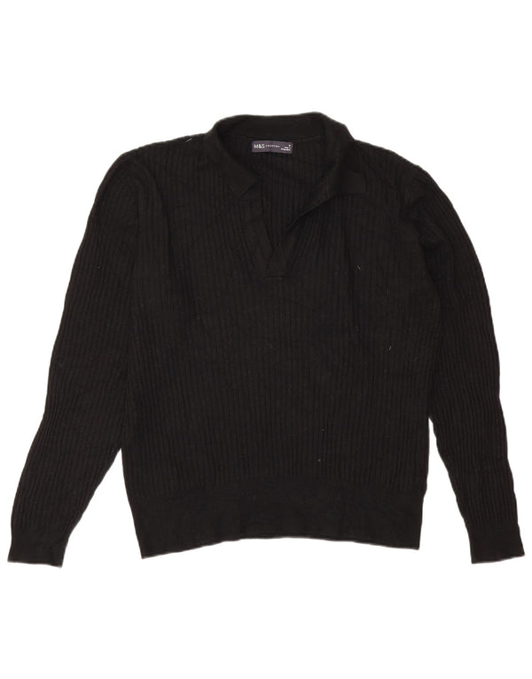 Maglione da donna Marks & Spencer con collo alto UK 16 Large in viscosa nera