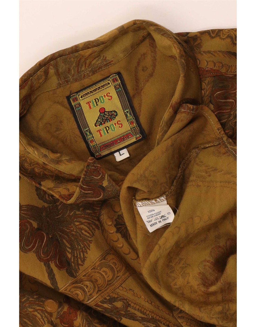 Camicia grafica da uomo Tipo' S grande in viscosa kaki