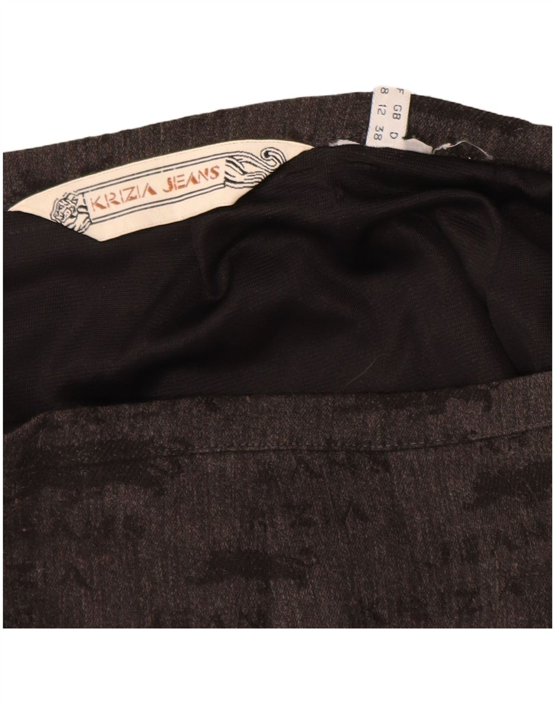 KRIZIA JEANS Gonna a tubino grafica da donna UK 12 Media W28 Grigio