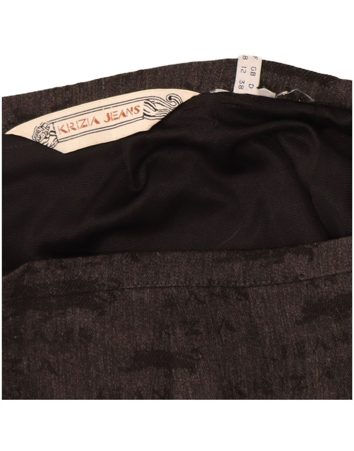 KRIZIA JEANS Gonna a tubino grafica da donna UK 12 Media W28 Grigio