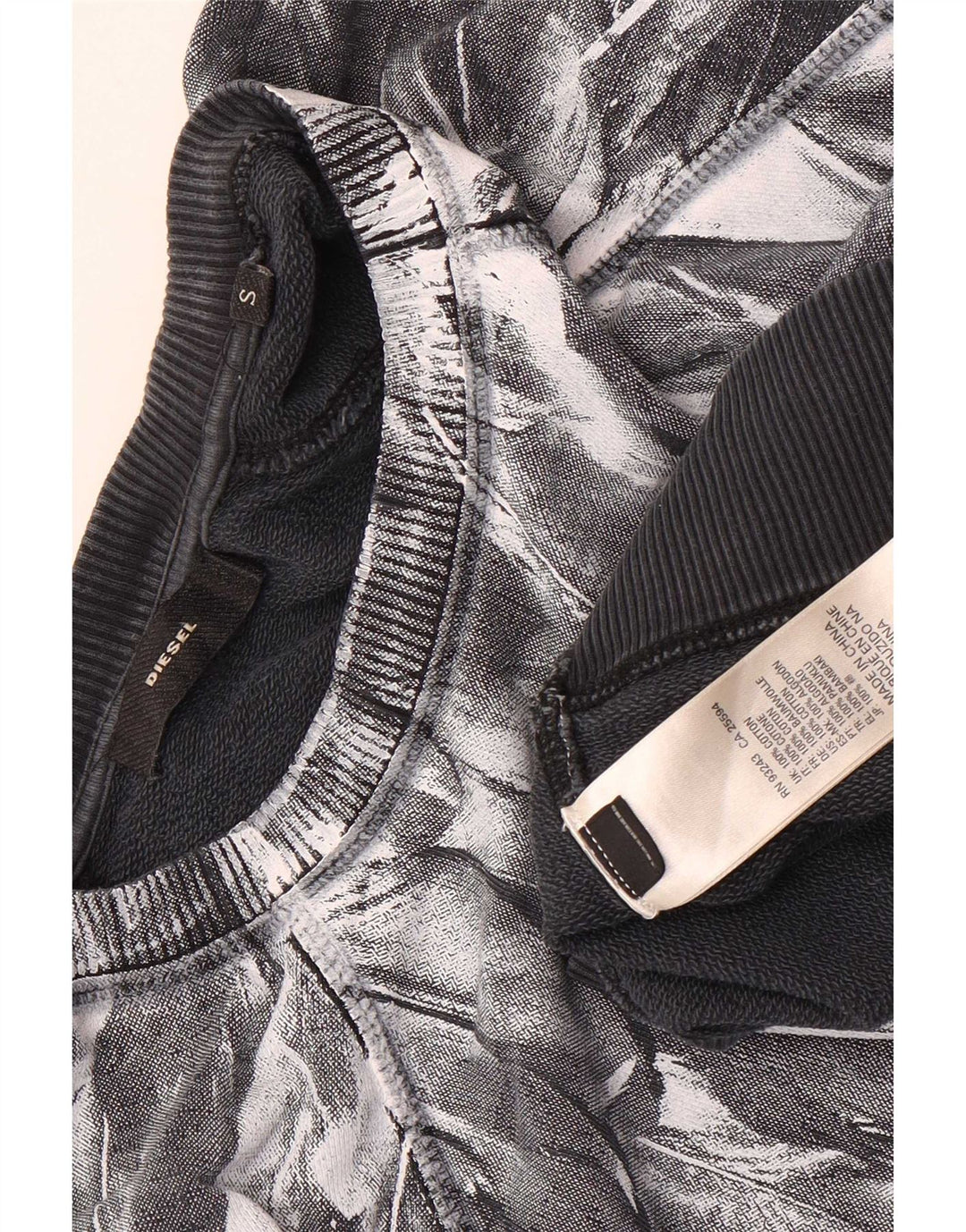 Diesel Felpa grafica da uomo Maglione piccolo cotone nero