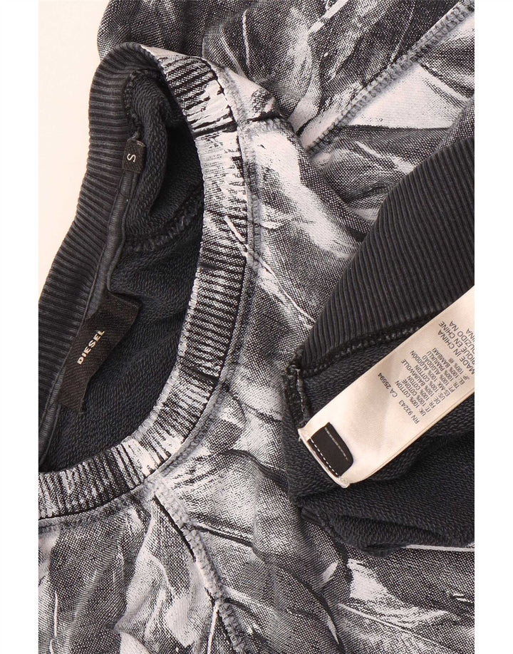 Diesel Felpa grafica da uomo Maglione piccolo cotone nero