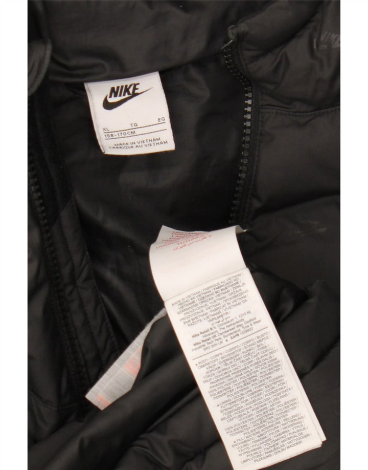 Giacca imbottita con cappuccio con grafica Nike da ragazzo 13-14 anni XL poliestere nero