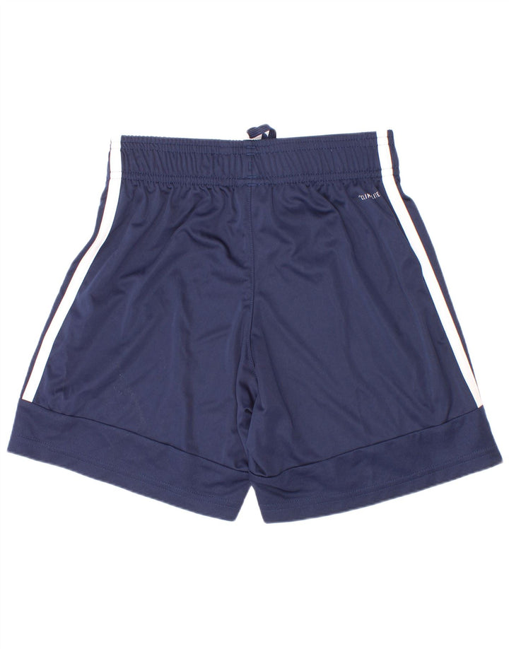 Pantaloncini sportivi Adidas Climalite da ragazzo 9-10 anni in poliestere blu navy