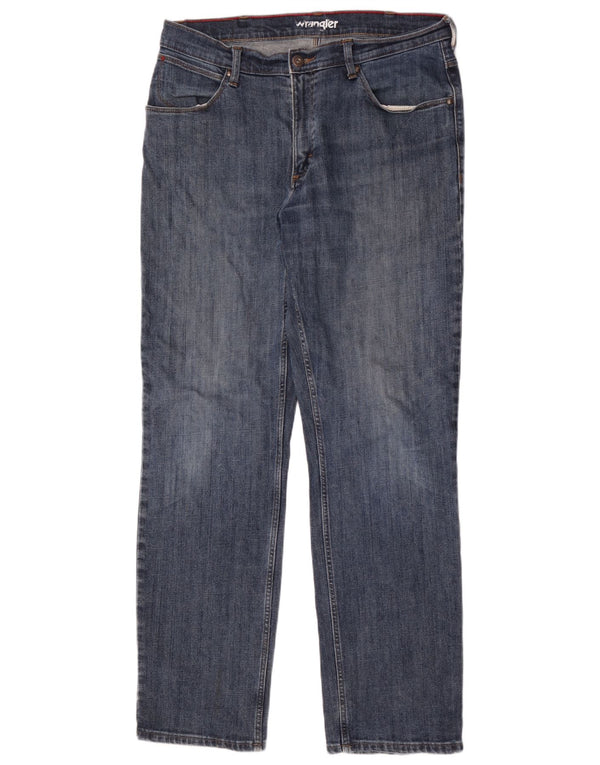 Jeans dritti da uomo Wrangler W36 L34 cotone blu