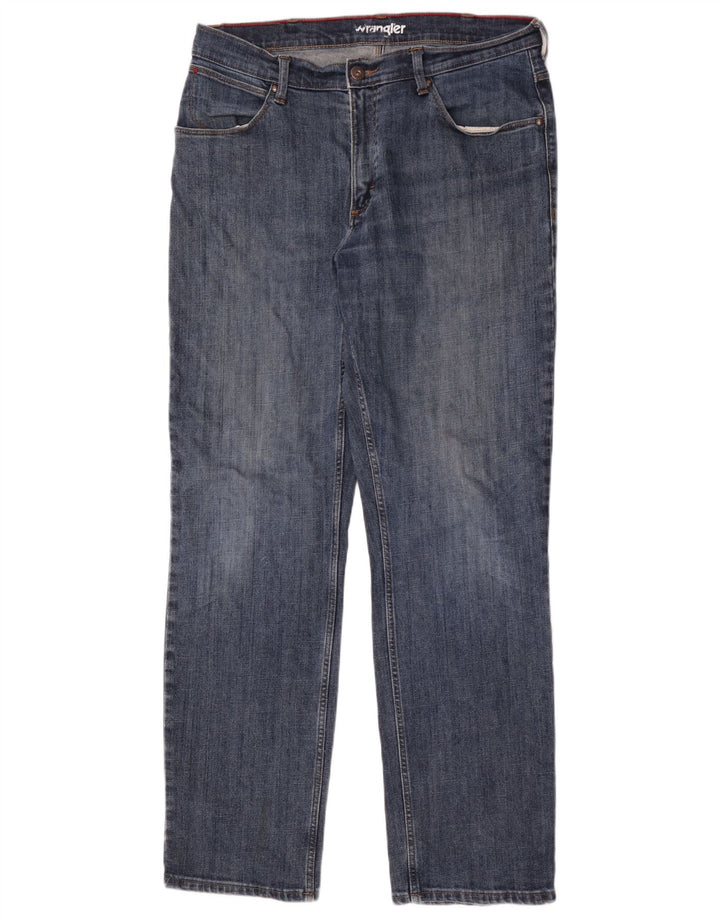 Jeans dritti da uomo Wrangler W36 L34 cotone blu