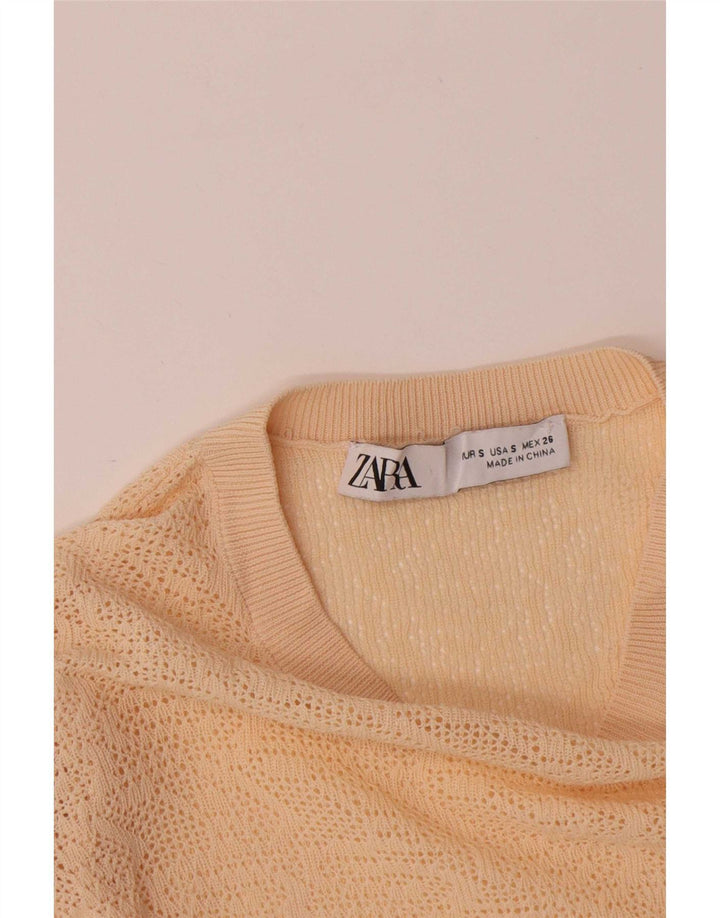 Top Zara da donna a maniche lunghe UK 8 Small Beige