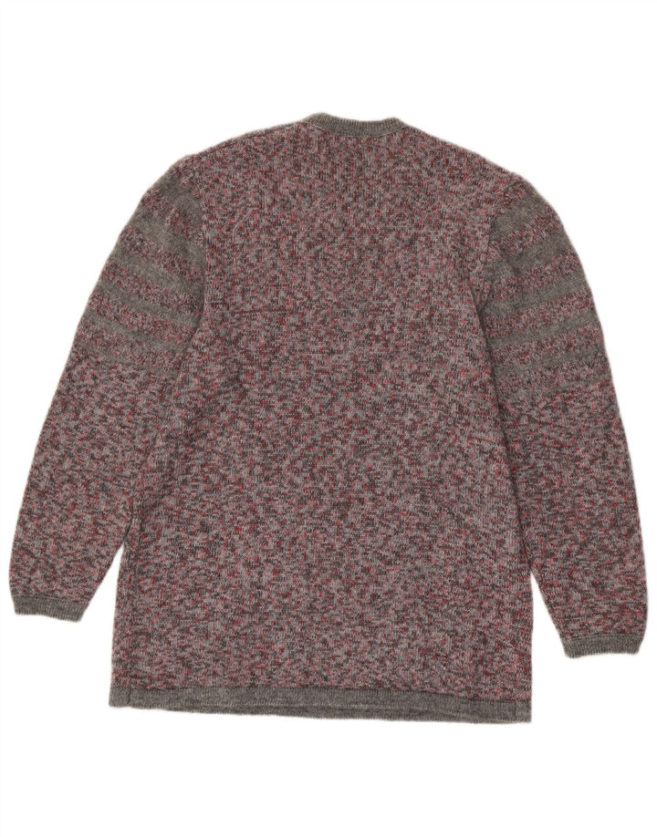 Maglione maglione girocollo da donna VINTAGE UK 16 grande chiazzato multicolore