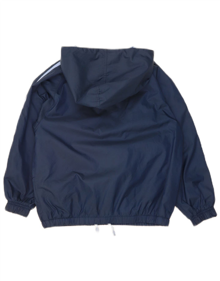 PUMA Boys Hooded Pullover Rain Jacket 5-6 Years Navy Blue Polyester
