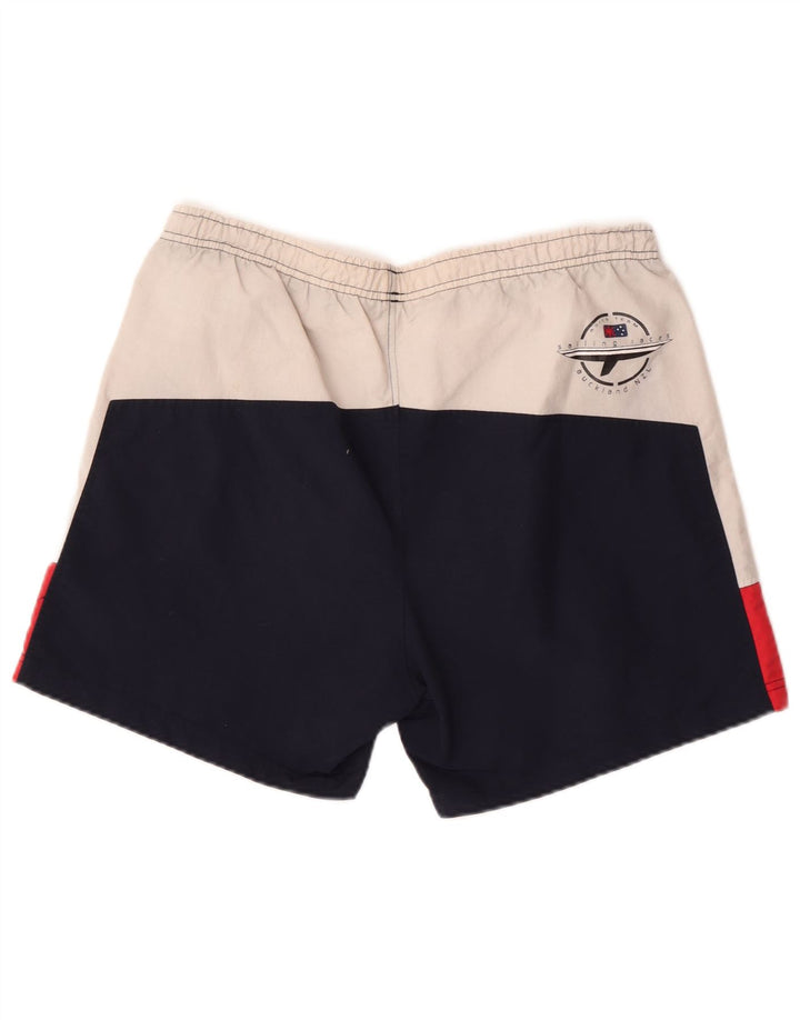 Pantaloncini da bagno Asics da uomo con grafica, grandi, in poliammide color block blu navy