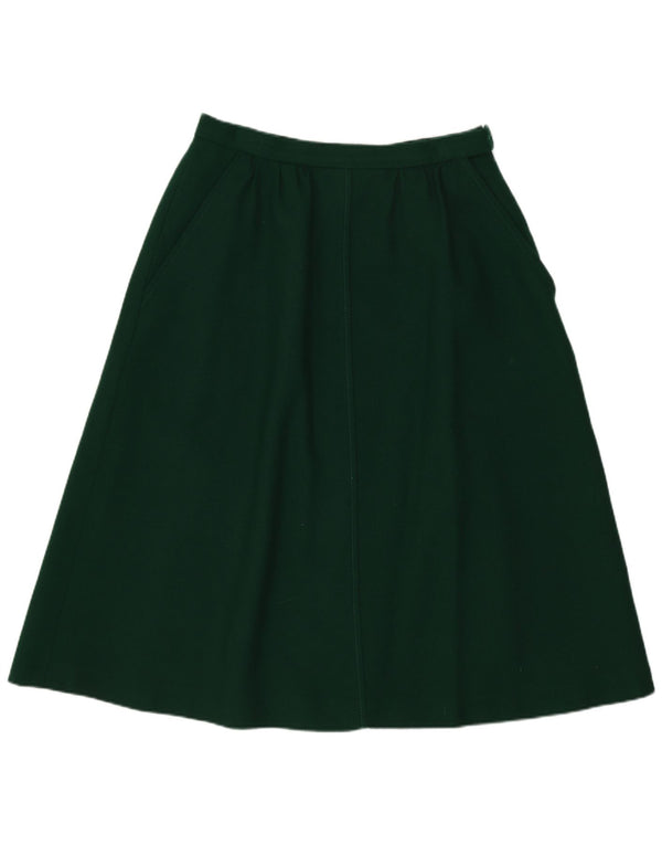 Gonna a trapezio da donna Jaeger UK 14 media W26 lana verde