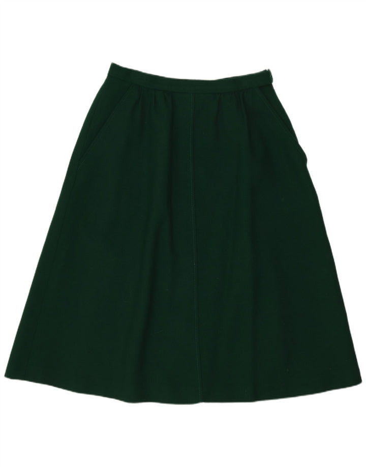 Gonna a trapezio da donna Jaeger UK 14 media W26 lana verde