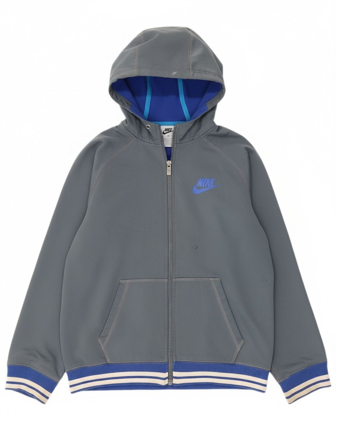 Felpa con cappuccio e zip da donna Nike UK 18 XL poliestere grigio