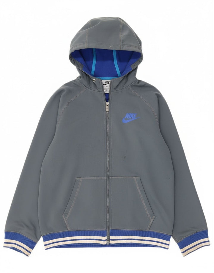 Felpa con cappuccio e zip da donna Nike UK 18 XL poliestere grigio