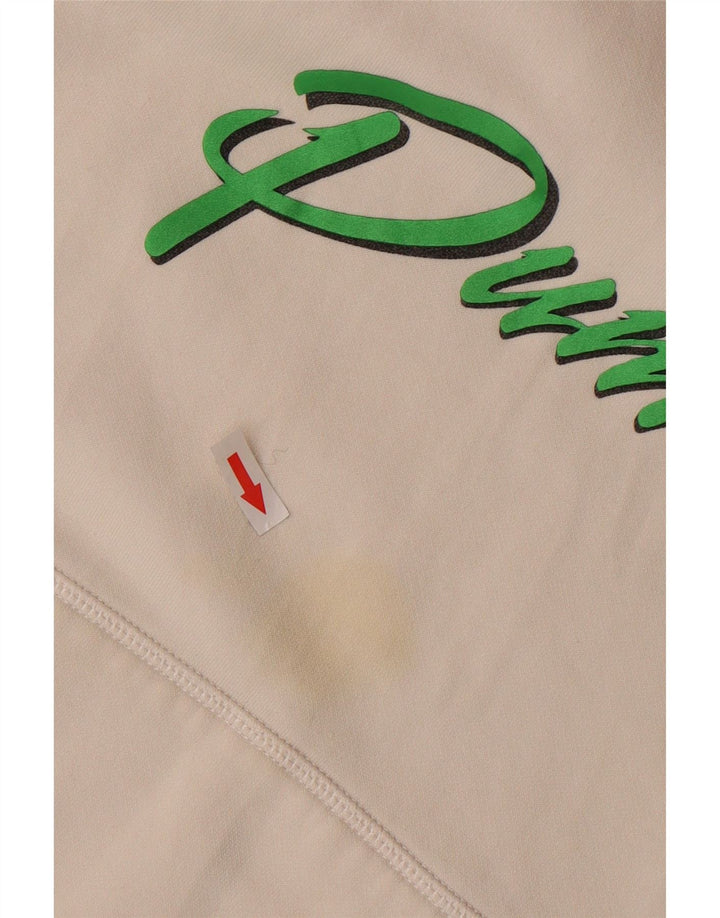 Felpa con cappuccio grafica da donna Puma UK 12 Medium Bianca