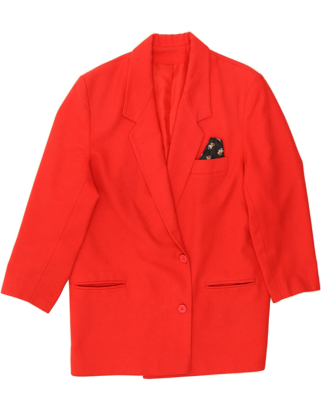 ST. BERNARD Womens Longline 2 Button Blazer Jacket UK 18 XL Red Wool Vintage St. Bernard and Second-Hand St. Bernard from Messina Hembry 