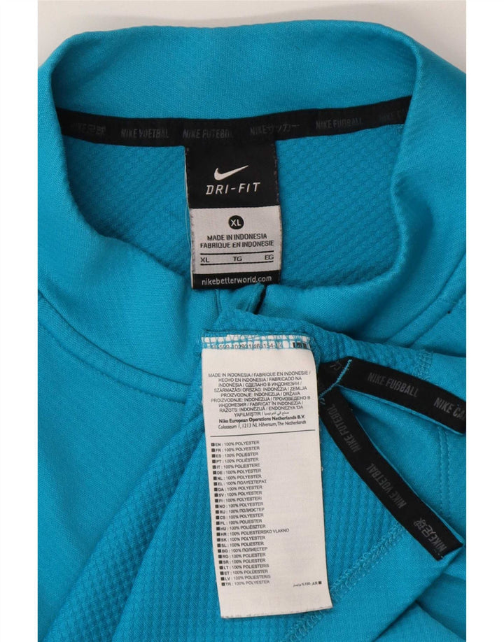 Top della tuta da ginnastica Nike Dri Fit con collo e zip da uomo XL Blu Colourblock