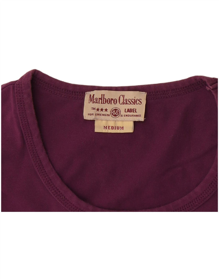 Top grafico da donna Marlboro Classics manica lunga UK 12 Viola medio