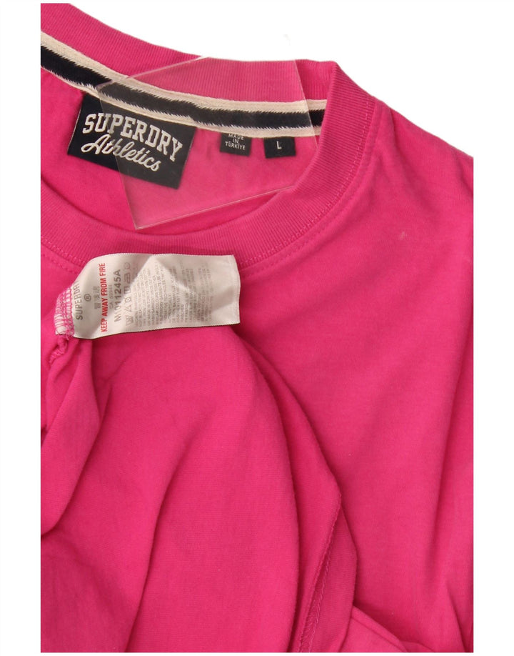 T-shirt da uomo Superdry Top Large in cotone rosa