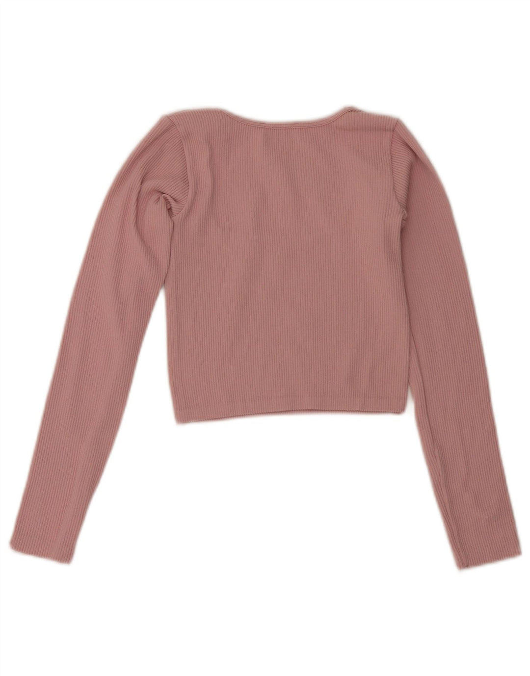 Top corto da donna Zara a maniche lunghe UK 4 XS rosa poliammide