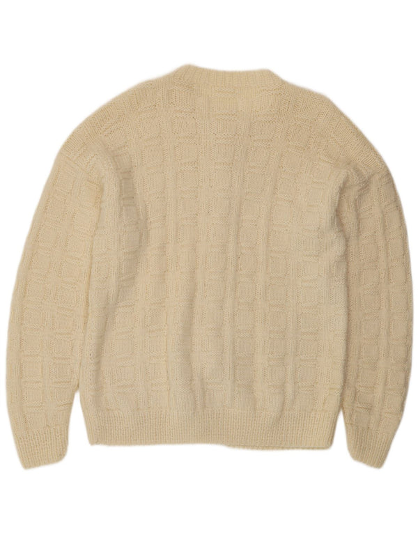 Maglione cardigan da uomo vintage grande beige