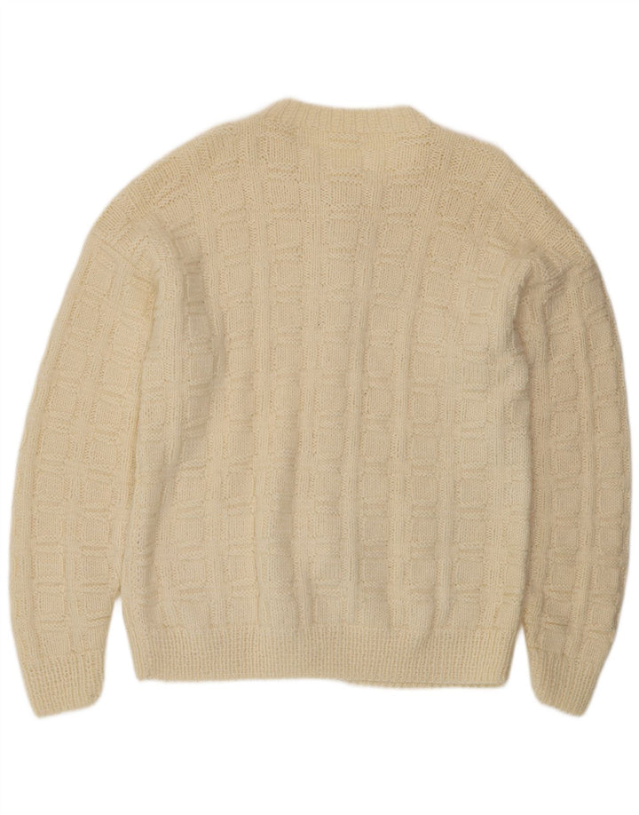 Maglione cardigan da uomo vintage grande beige
