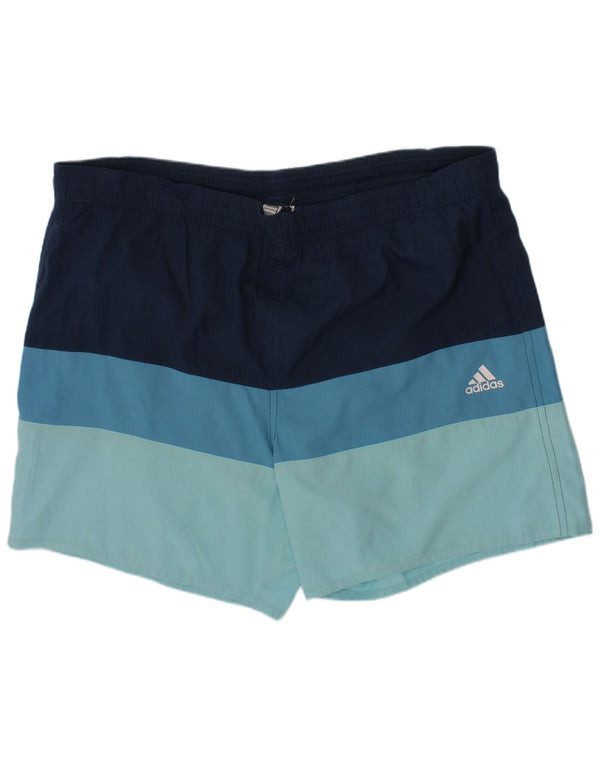 Pantaloncini da bagno Adidas da bambino 13-14 anni in poliestere color block blu navy