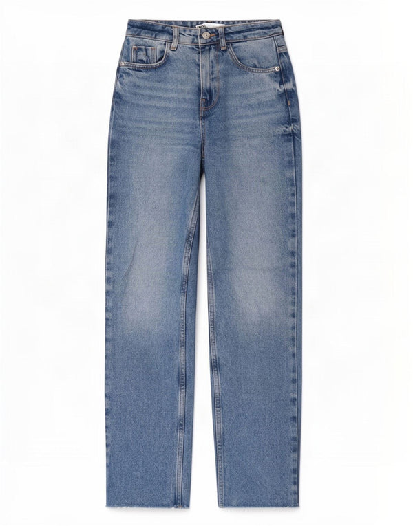 Jeans dritti da donna Zara EU 32 2XS W22 L28 Cotone blu