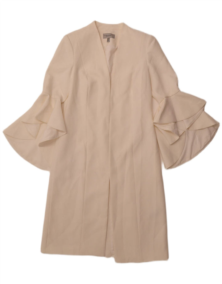 COAST Womens Longline Open Blazer Jacket UK 8 Small Off White Polyester