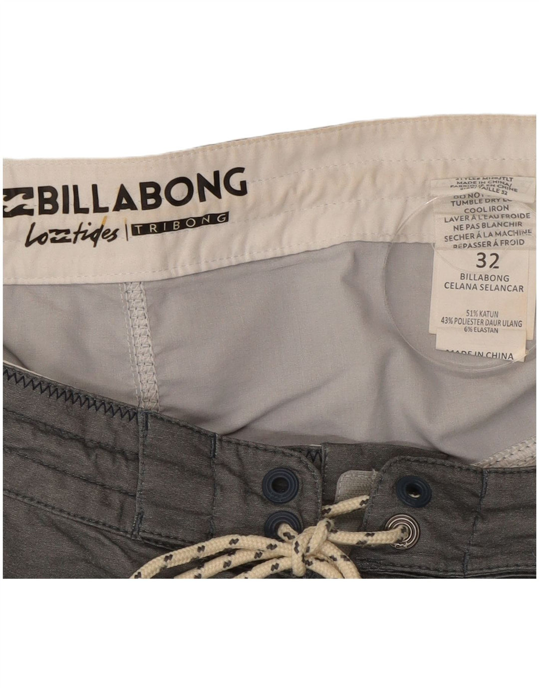 Pantaloncini da bagno da uomo Billabong in cotone color block grigio medio
