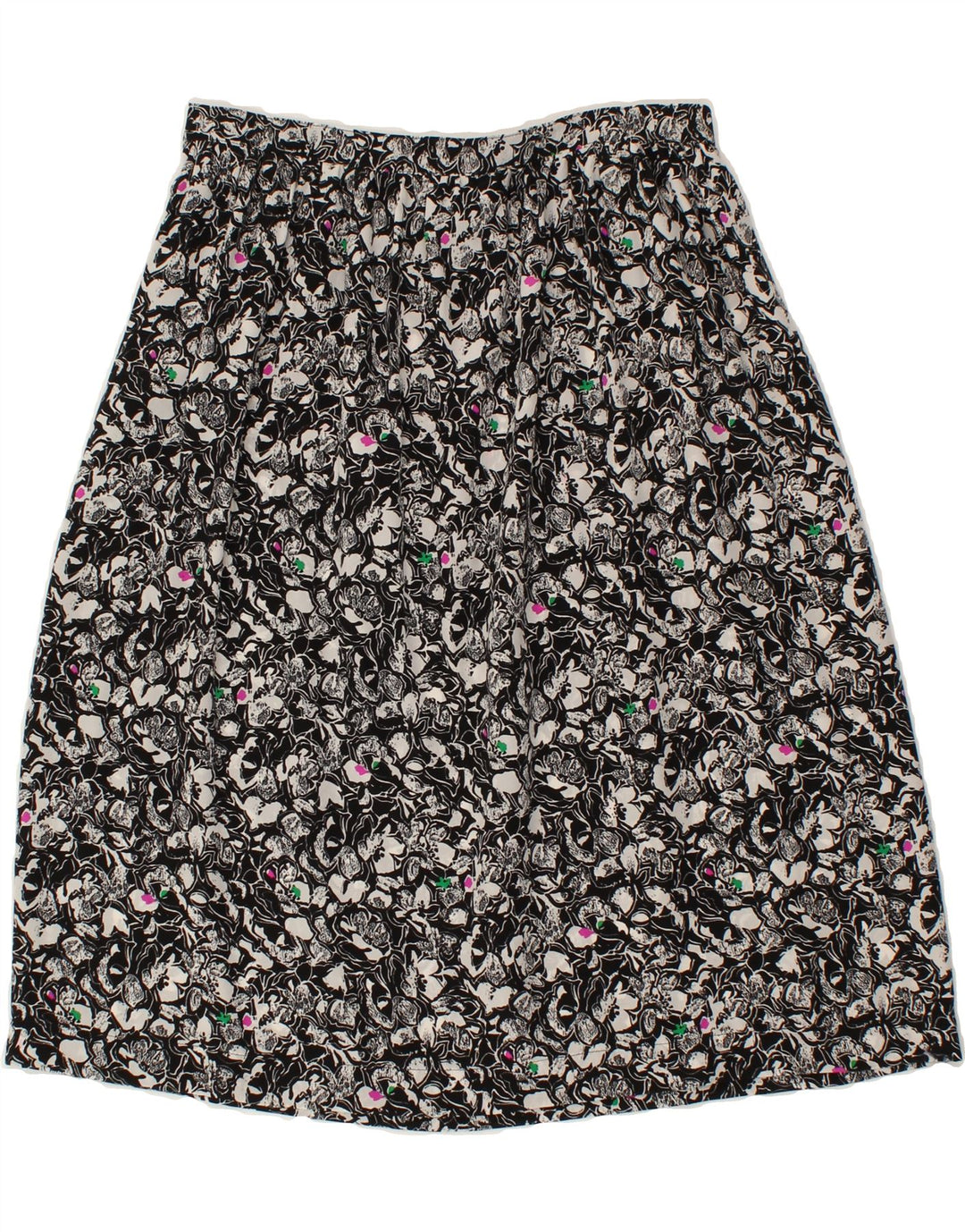 VINTAGE Womens A-Line Skirt W30 Medium Black Floral Vintage Vintage and Second-Hand Vintage from Messina Hembry 