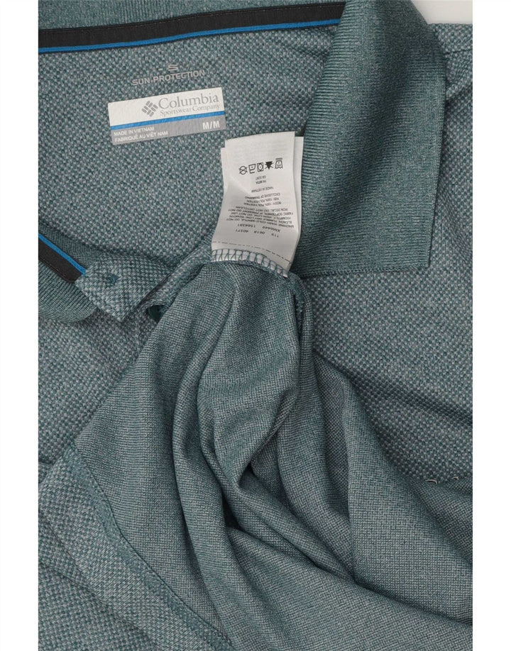 Polo da uomo Columbia in poliestere verde medio