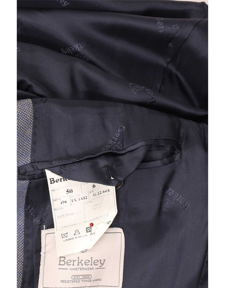 Berkley Giacca Blazer a 3 Bottoni da Uomo IT 50 Large Blu Lana