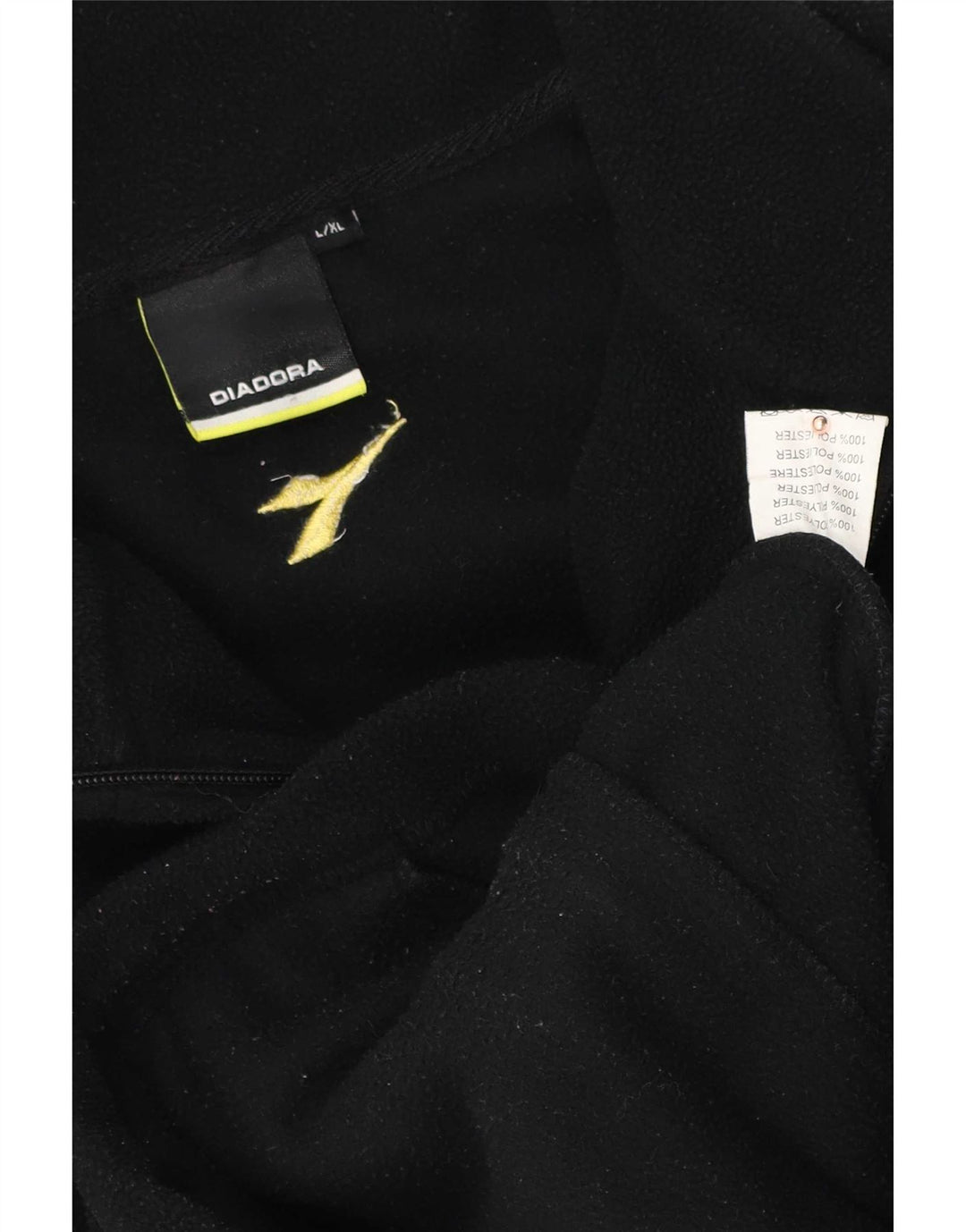 Giacca in pile da uomo Diadora UK 40 Large Nero Colourblock Poliestere