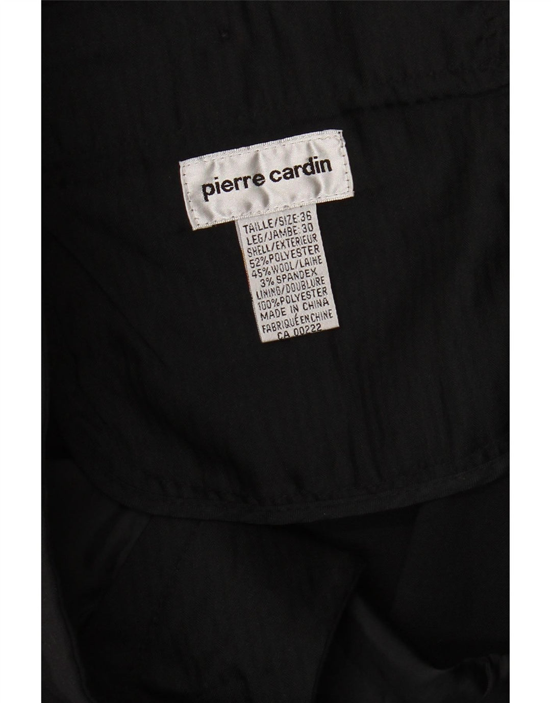 Pantaloni chino dritti da uomo Pierre Cardin W36 L27 poliestere nero