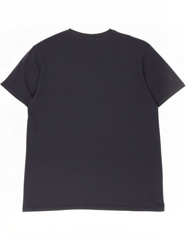 T-shirt da uomo Weird Fish Top grande in cotone blu navy
