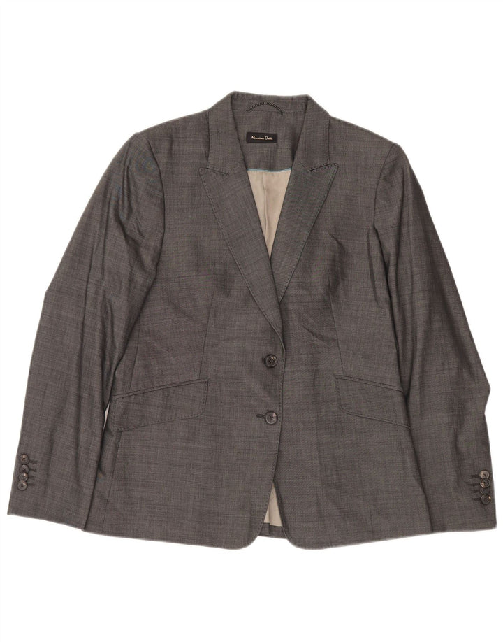 Giacca blazer da donna a 2 bottoni Massimo Dutti EU 42 grande cotone grigio