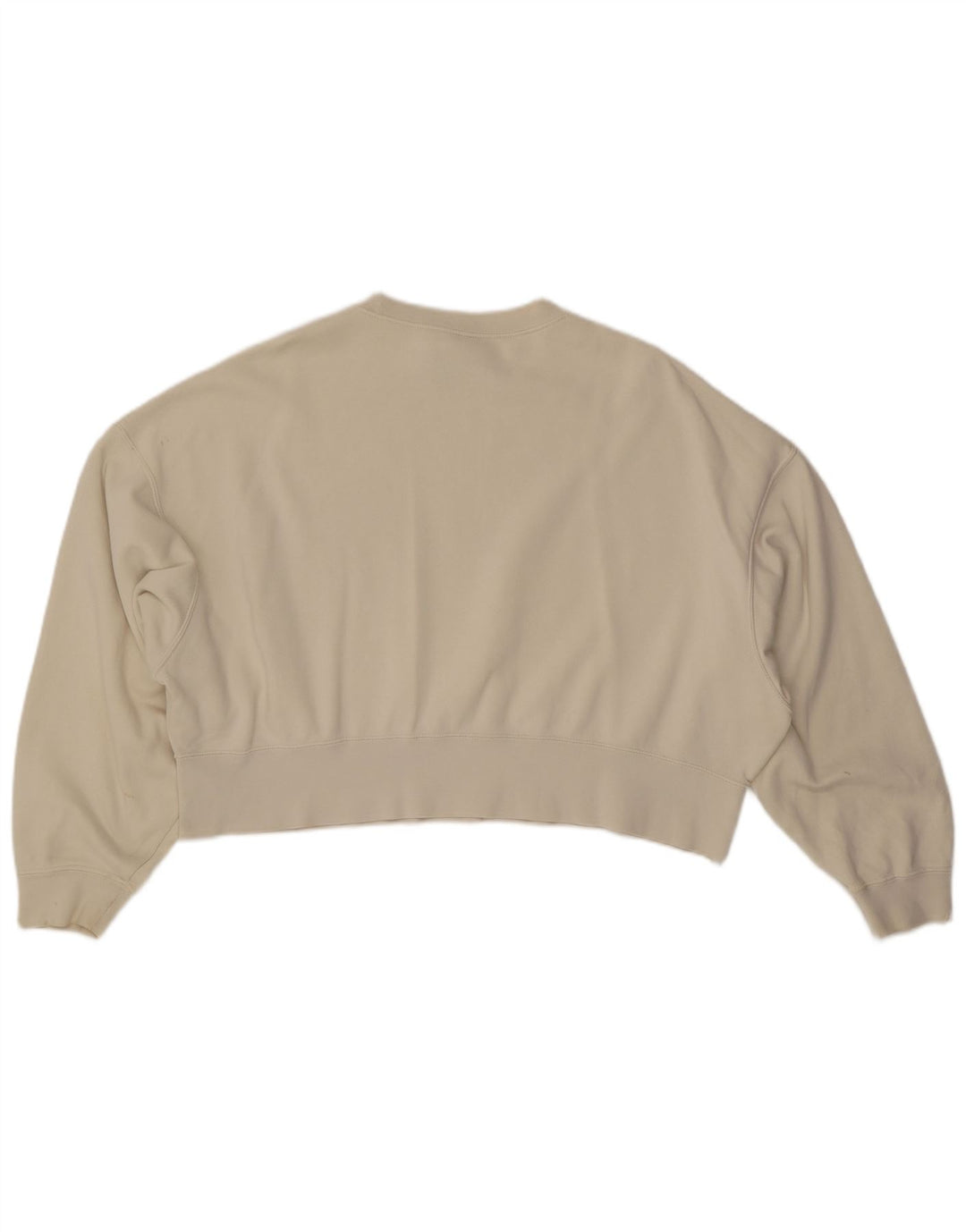 NIKE Felpa corta oversize da donna, maglione UK 10, piccola, cotone bianco sporco