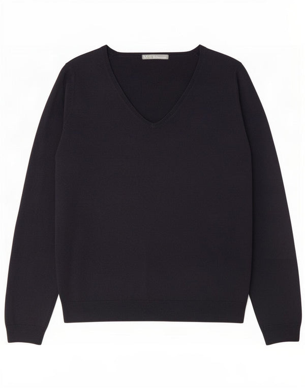 Maglione da donna con scollo a V Marks & Spencer UK 16 Large in acrilico blu navy