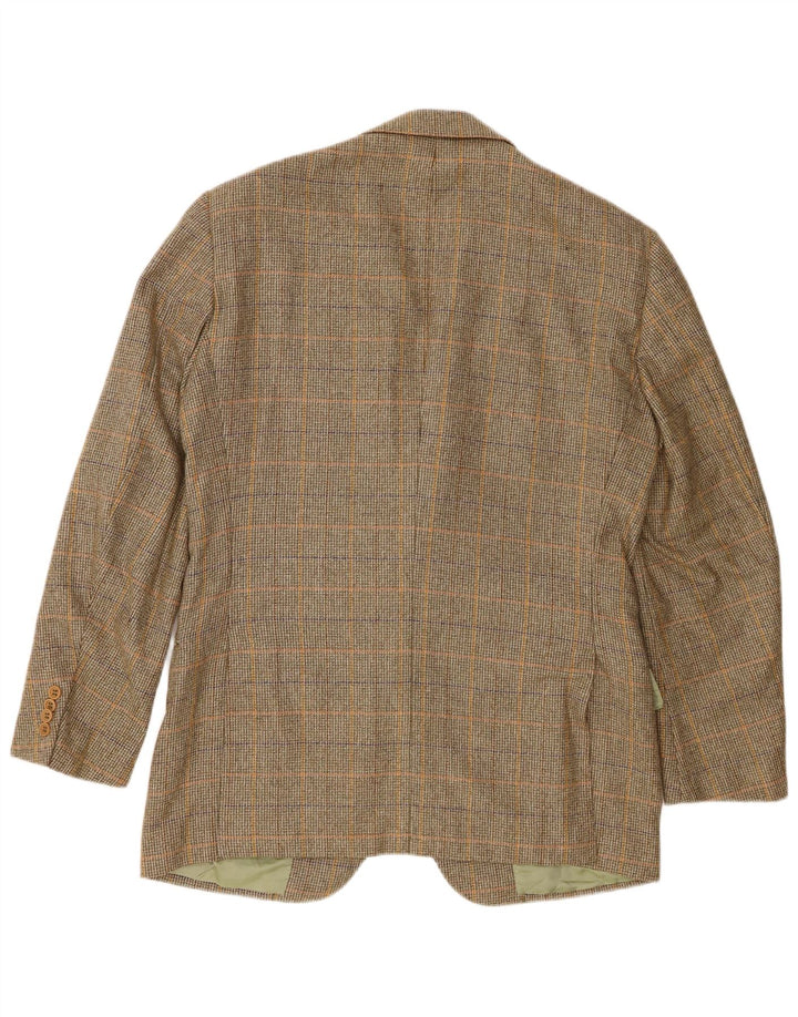 Giacca blazer da uomo a 2 bottoni Abla IT 50 grande lana pied de poule verde