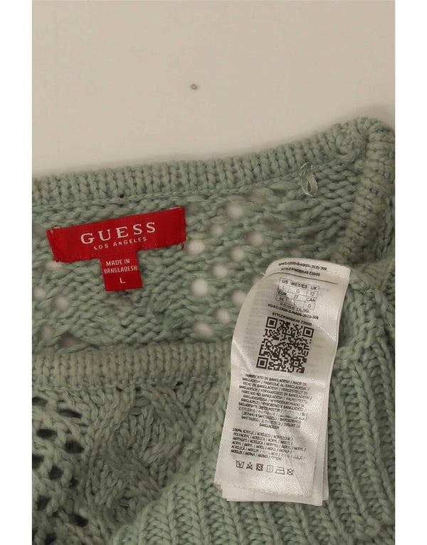 Maglione maglione girocollo da donna Guess UK 12 Acrilico verde medio