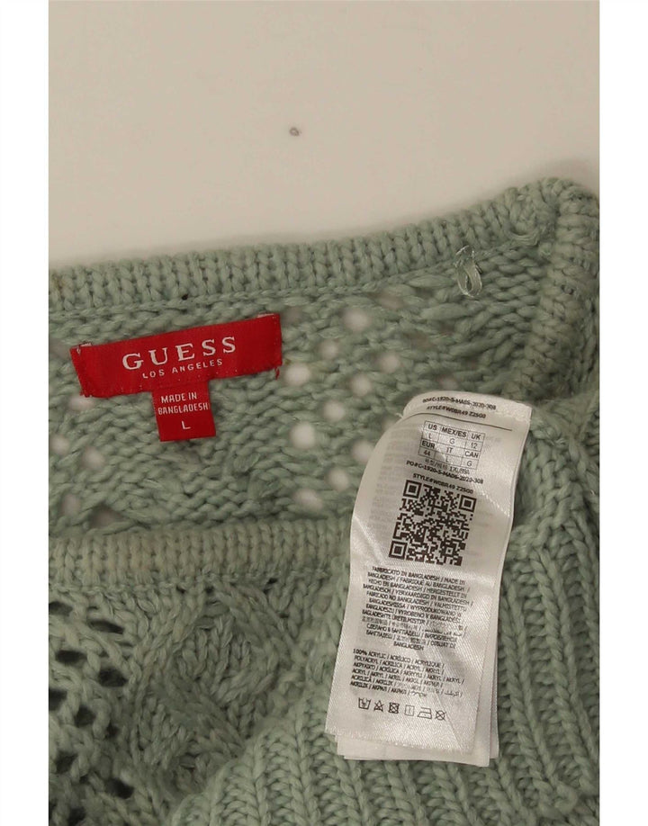 Maglione maglione girocollo da donna Guess UK 12 Acrilico verde medio