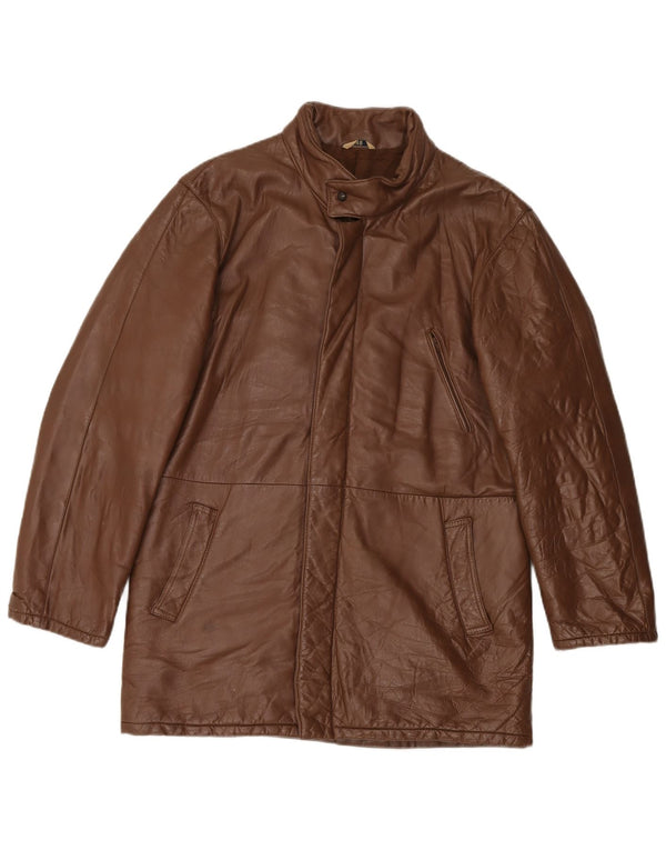 LAVORAZIONE ARTIGIANA Giacca in Pelle Uomo IT 48 Pelle Marrone Medio
