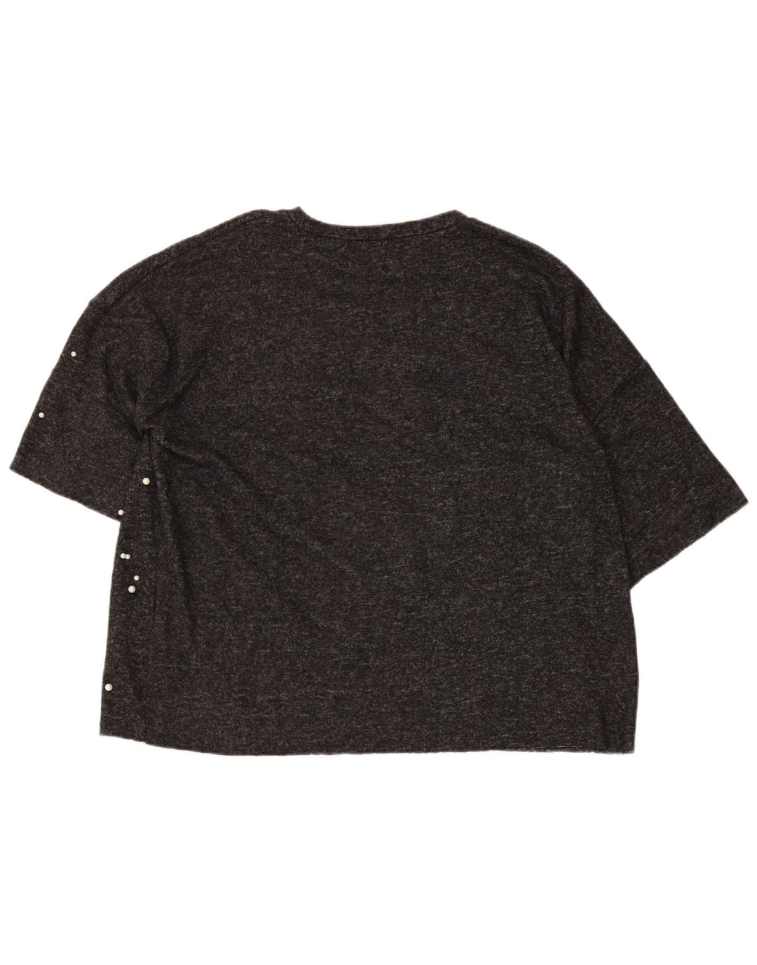 T-shirt oversize da donna Zara UK 10 piccola in poliestere grigio