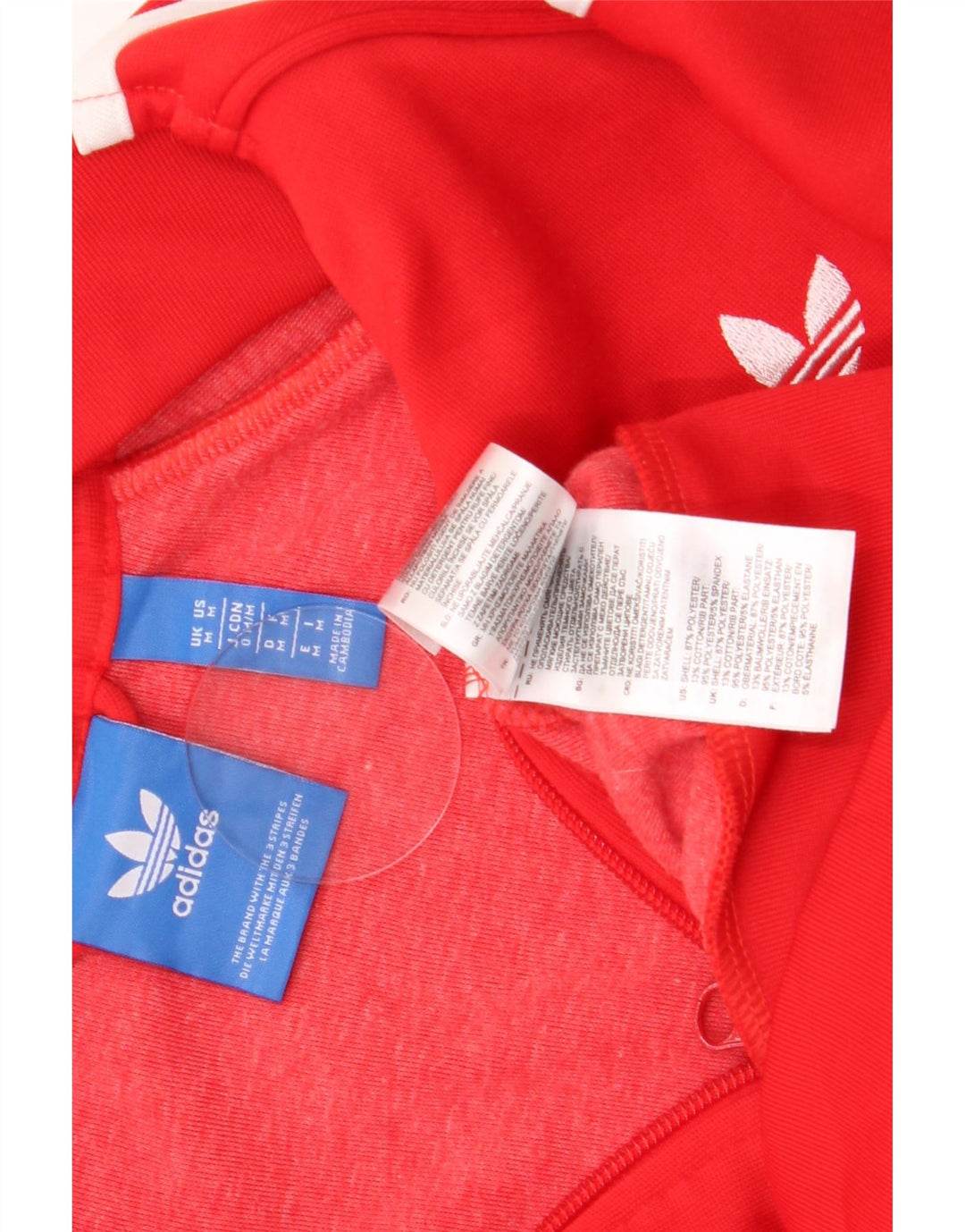 Giacca superiore della tuta da uomo Adidas in poliestere rosso medio