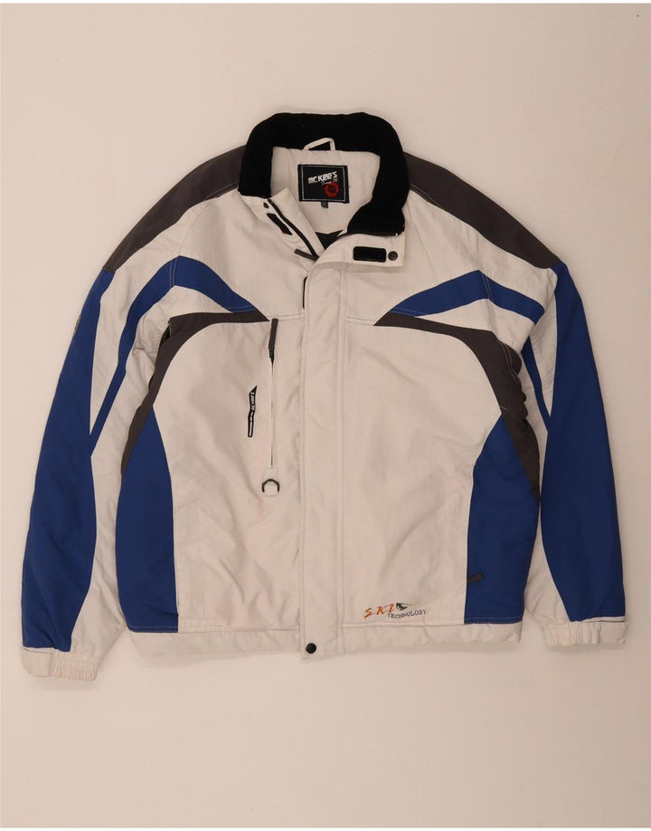 Giacca da sci da uomo MC Kee's UK 42 XL Nylon color block bianco