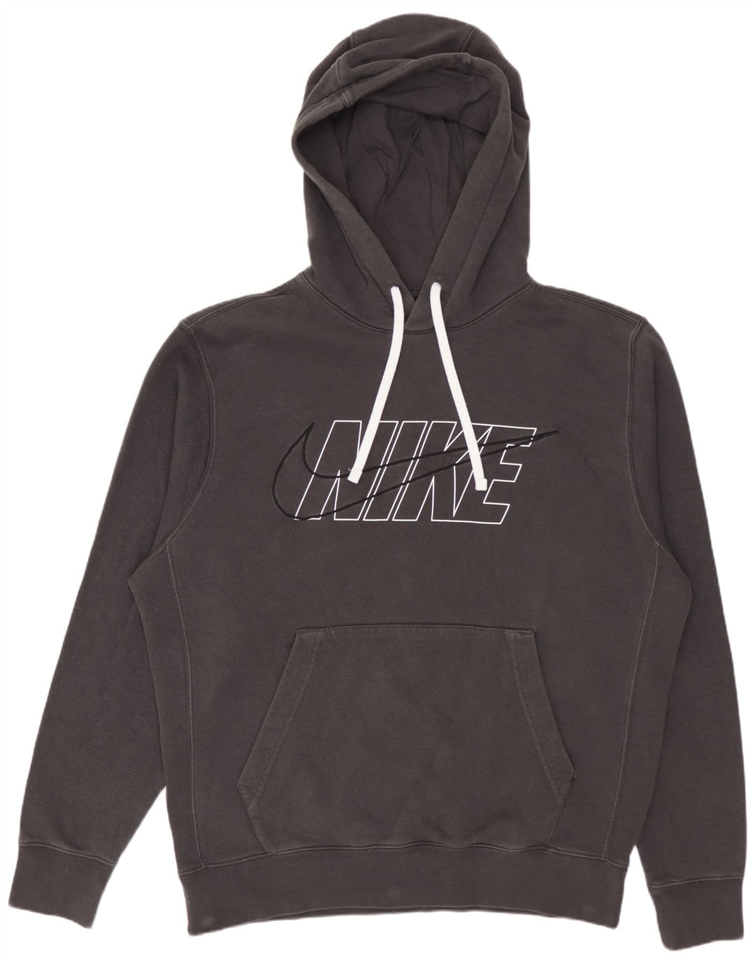 Felpa con cappuccio grafica Nike da uomo in cotone grigio medio