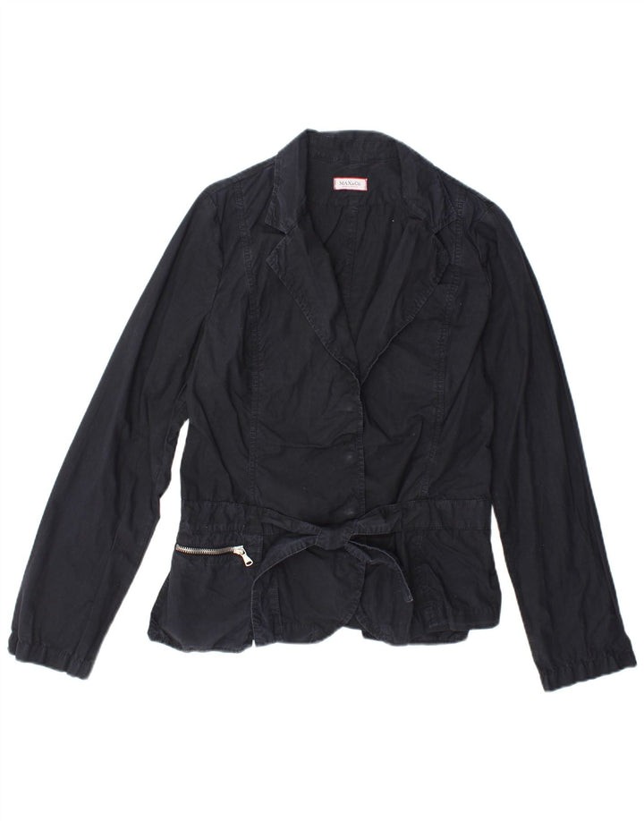 MAX & CO. Giacca blazer a 3 bottoni da donna IT 46 Large Nera